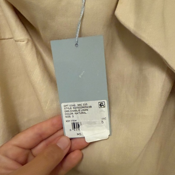 NWT Antonio Melani 2 Charlie One Shoulder w/ Bow Linen Shift Easter Dress Tan - Picture 3 of 4